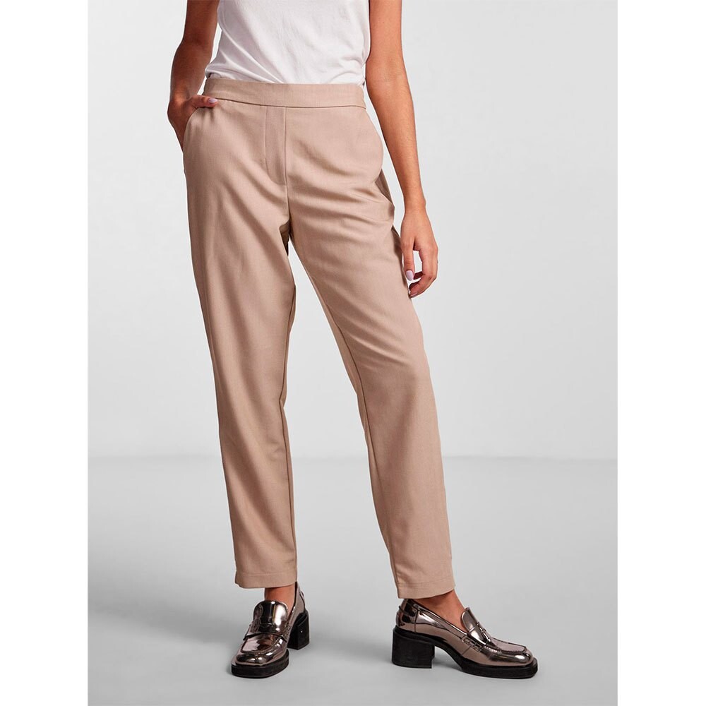 

Брюки Pieces Boss Mid Waist, бежевый