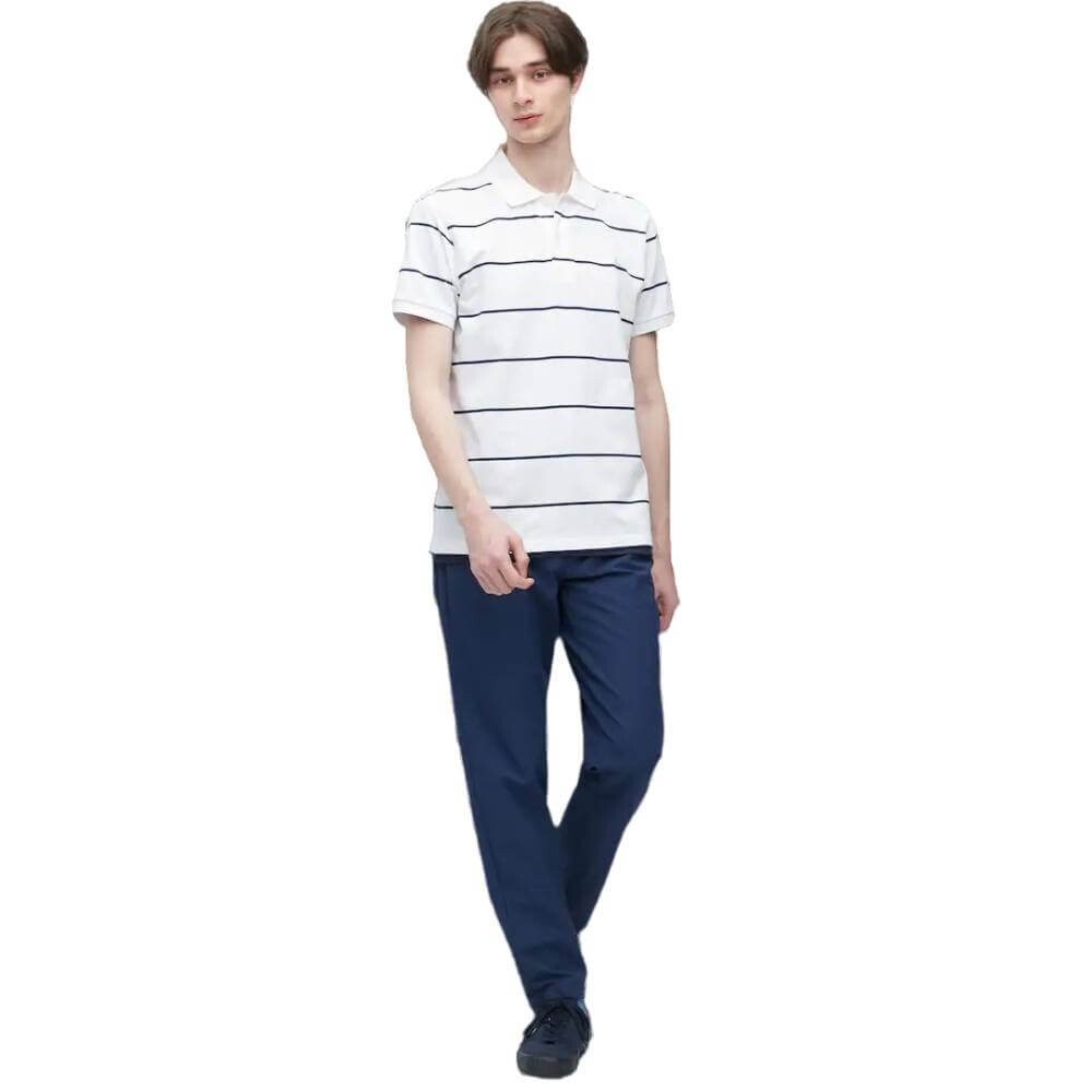 

Футболка Uniqlo Dry Pique Striped Polo, белый