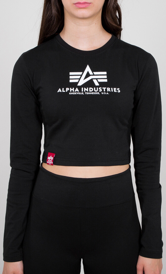 

Рубашка Alpha Industries Basic Cropped женская с длинными рукавами, черная