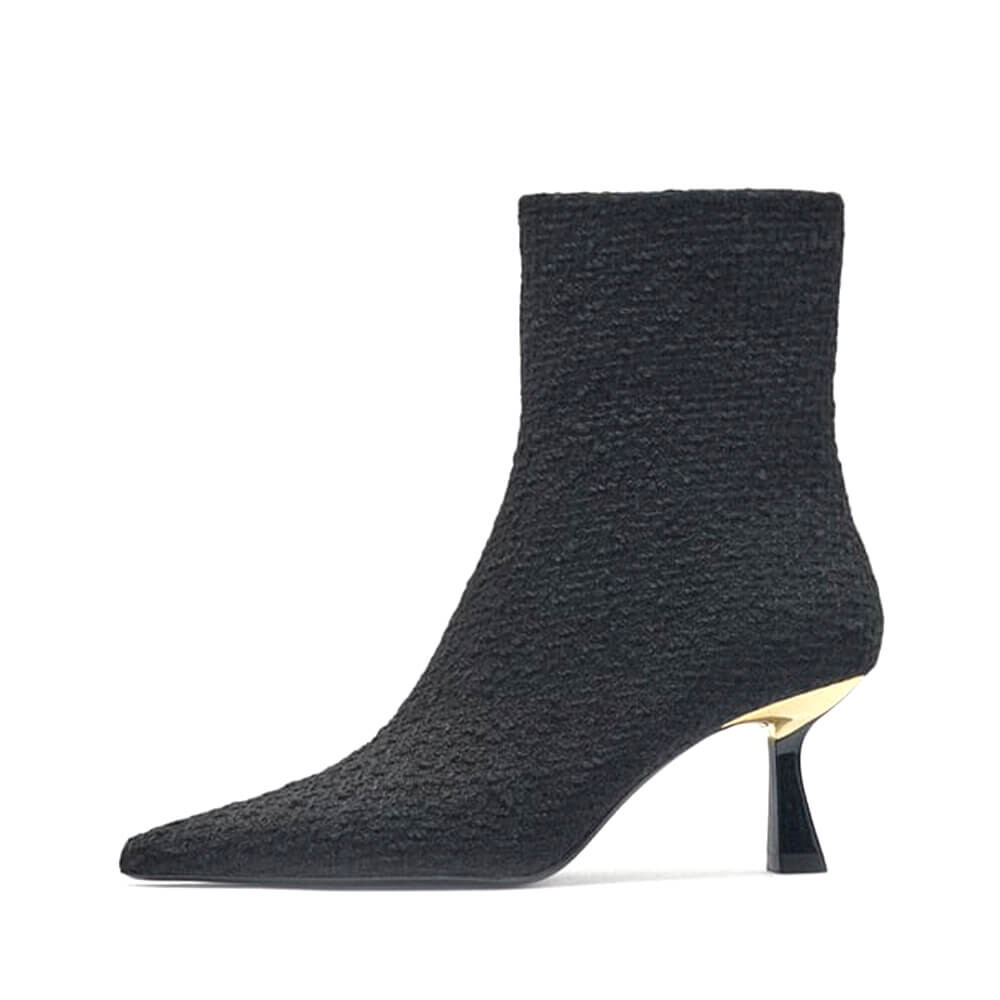 

Ботильоны Zara Fabric High-heel Ankle, чёрный