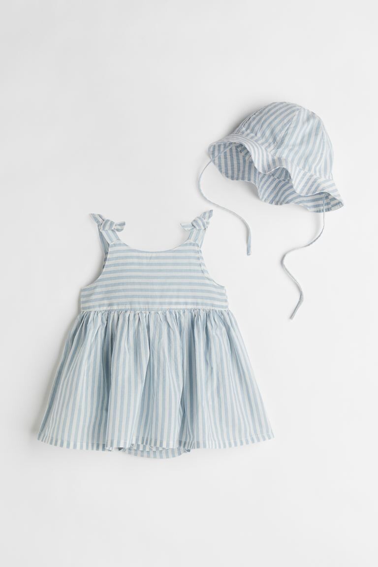 

Комплект из 2 предметов из хлопка H&M, голубой/полосатый