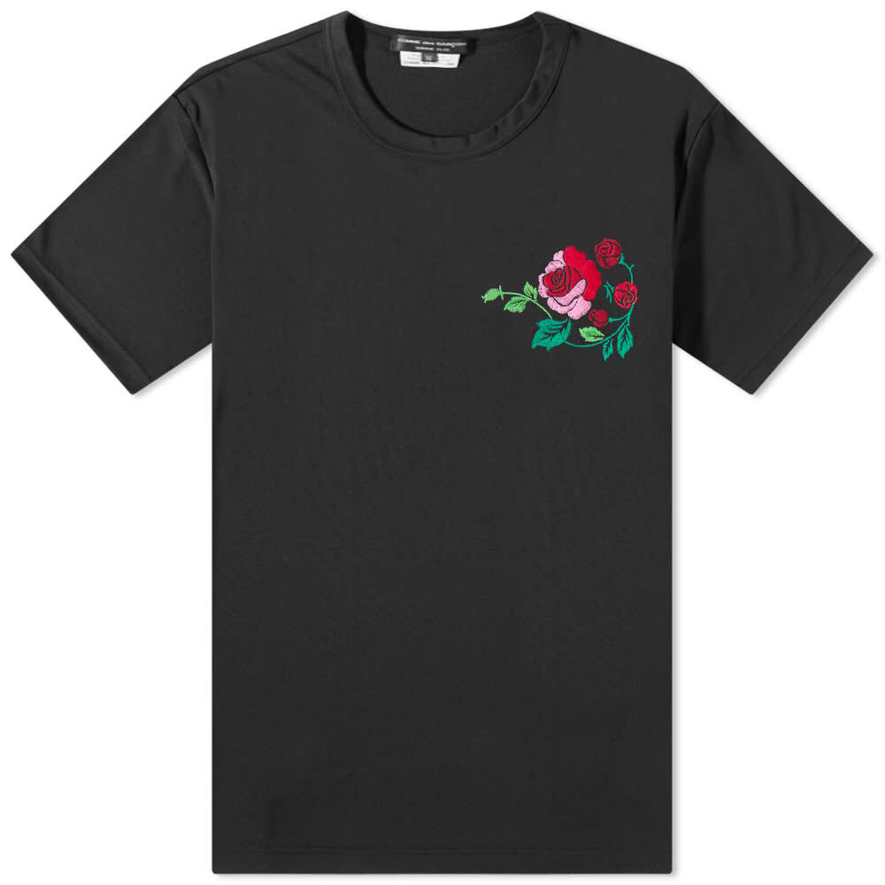 

Футболка Comme Des Garçons Homme Plus Rose in Bud Embroidery Poly Tee