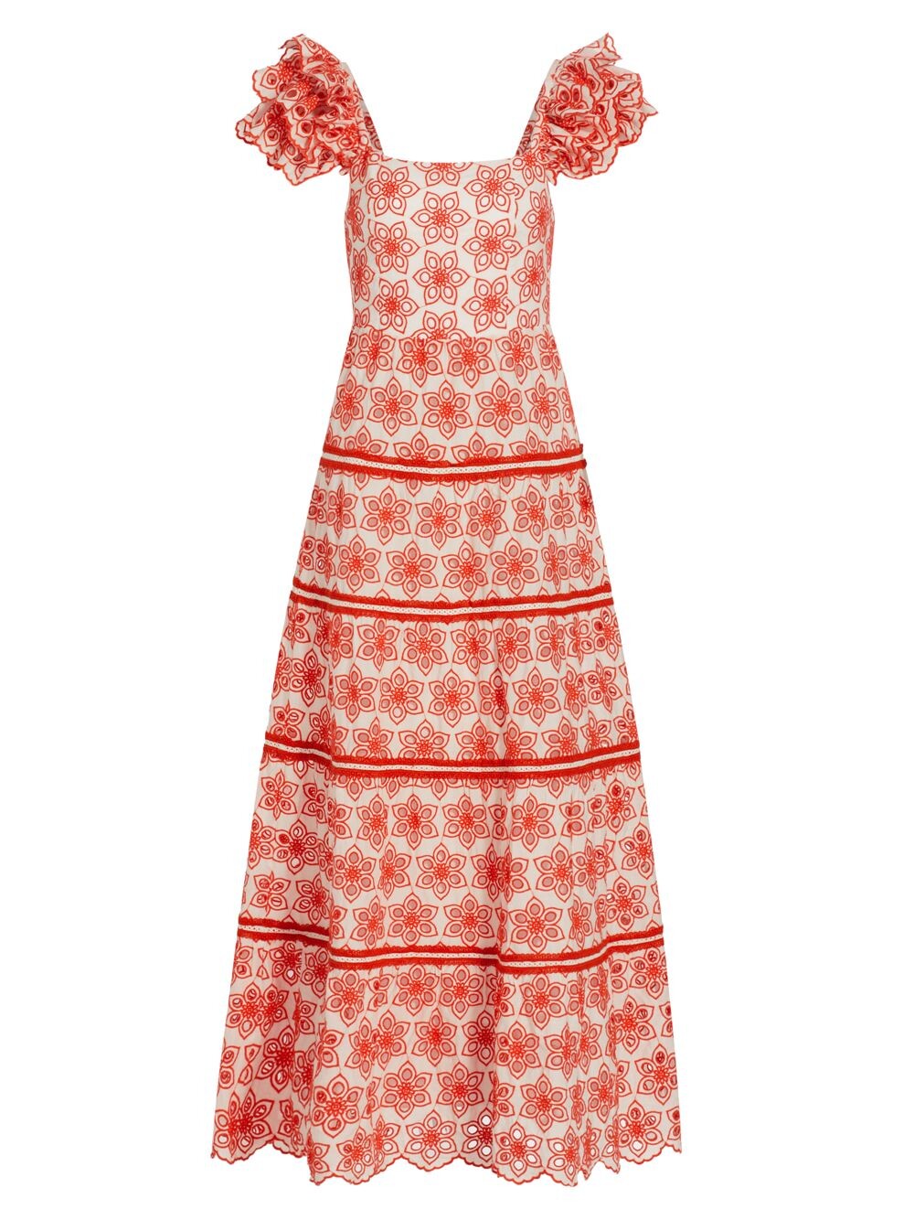 

Платье макси Tawny с рюшами Alice + Olivia, разноцветный