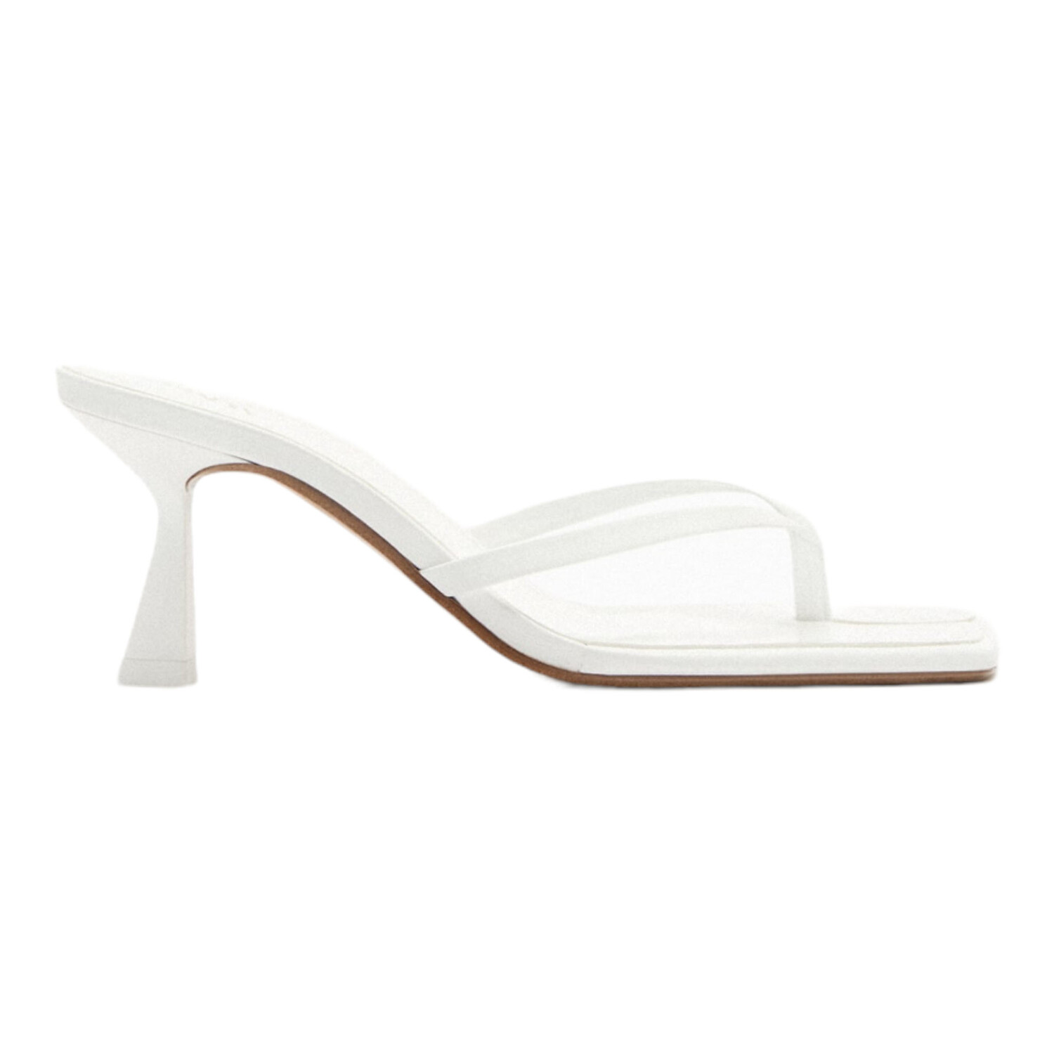 Сандалии Zara High-heel Leather Toe Thong, белый