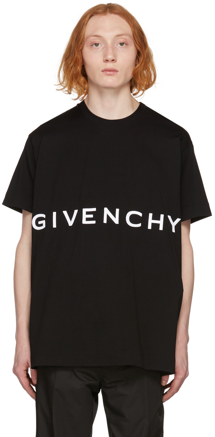 

Черная футболка оверсайз с вышивкой 4G Givenchy, Черный