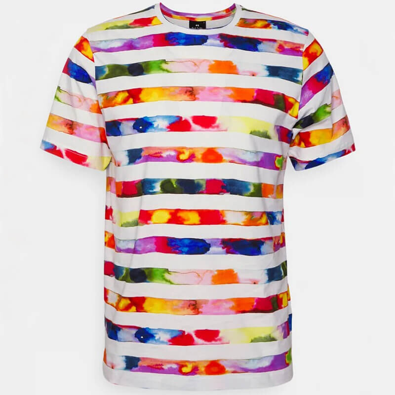 

Футболка PS Paul Smith Colour Stripe, белый/мультиколор