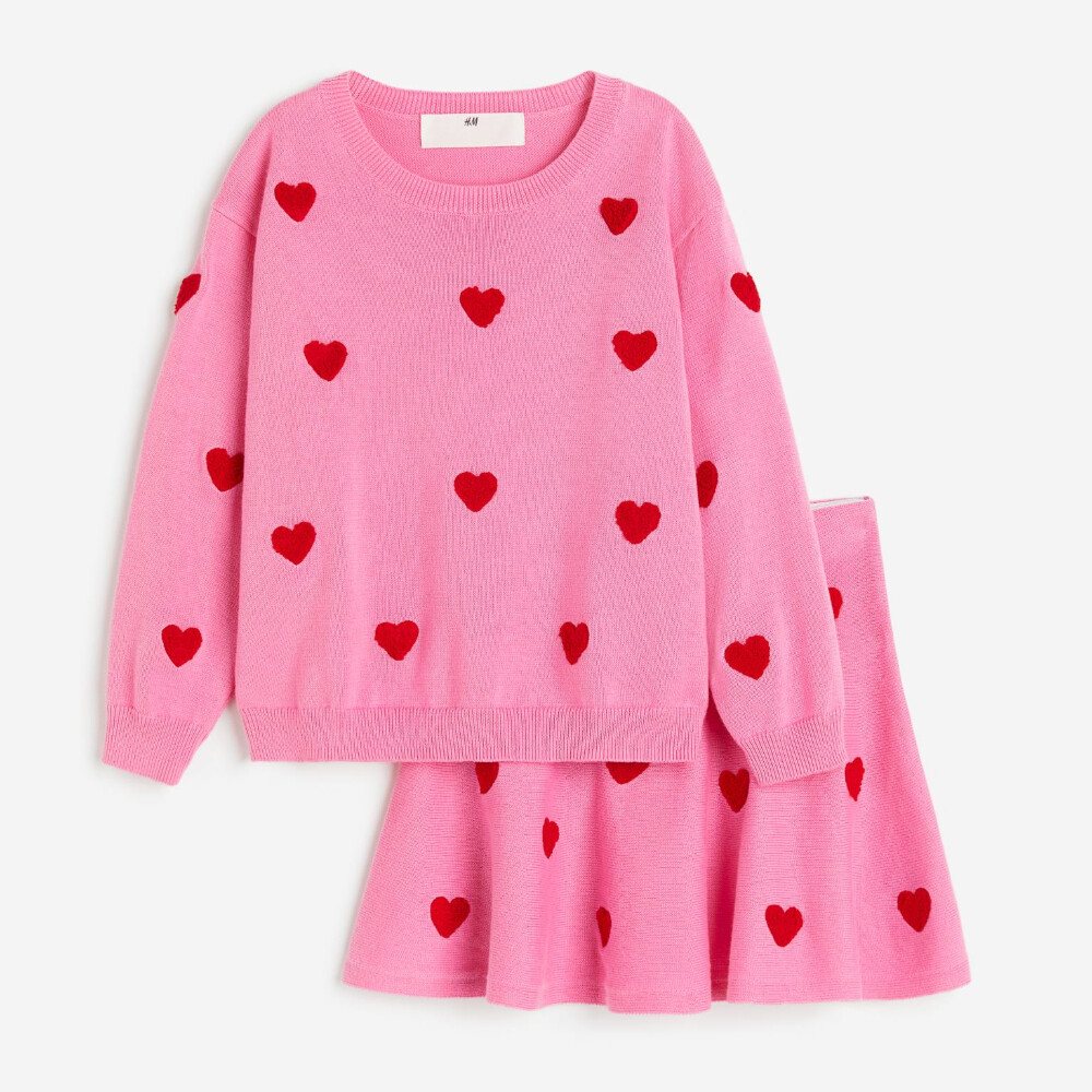 

Комплект свитер и юбка H&M Cotton, 2 предмета, розовый