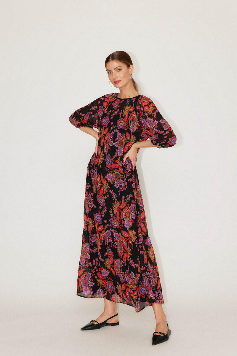

Длинное платье с рукавами 3/4 Vero Moda, черный