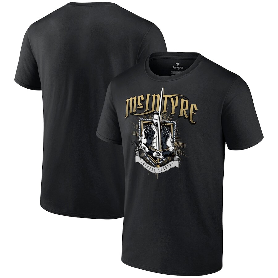 

Футболка с коротким рукавом WWE Authentic Drew Mcintyre, черный