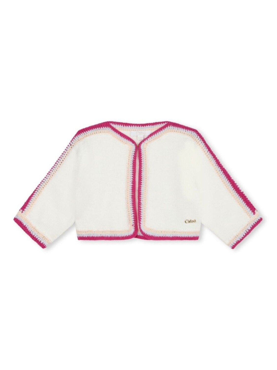 

Chloé Kids кардиган с декоративной строчкой, белый