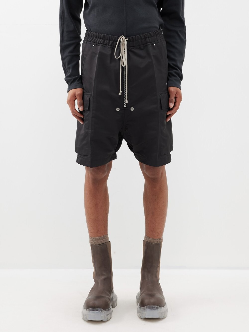 

Парусиновые шорты карго с кулиской на талии Rick Owens, черный
