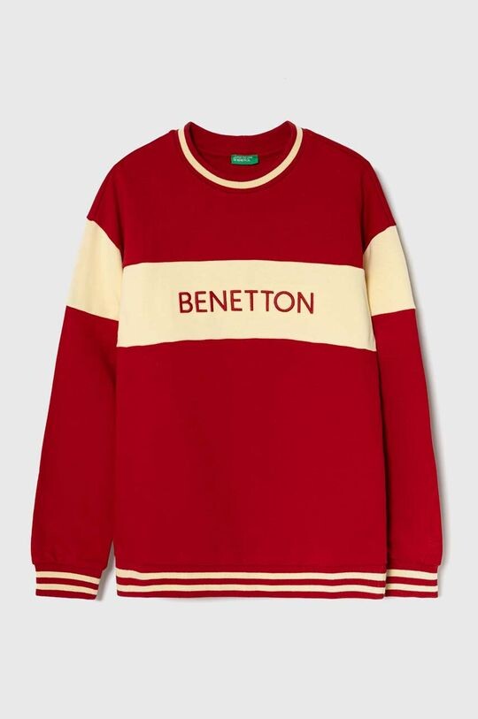 

Детская хлопковая толстовка United Colors of Benetton, красный
