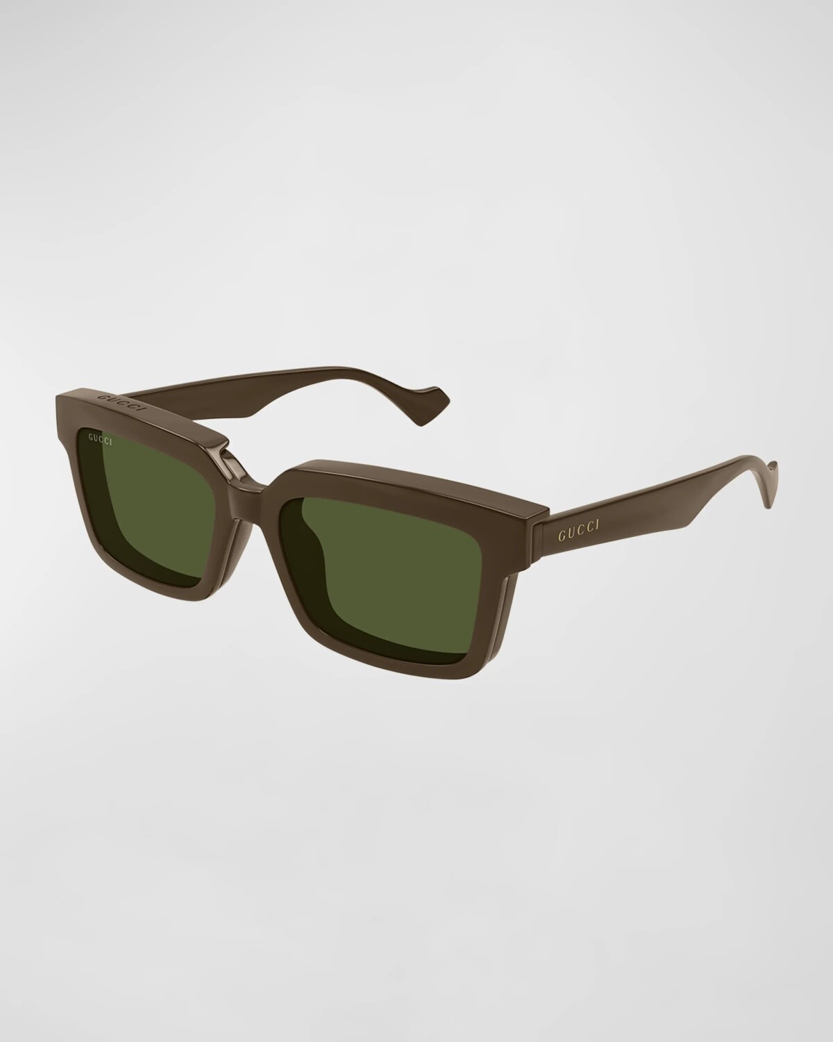 

Мужские пластиковые квадратные солнцезащитные очки Gucci, цвет Brown