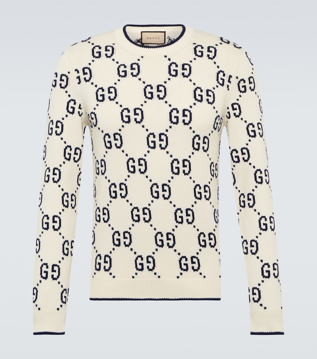 

Свитер вязки интарсия с узором GG Gucci, белый