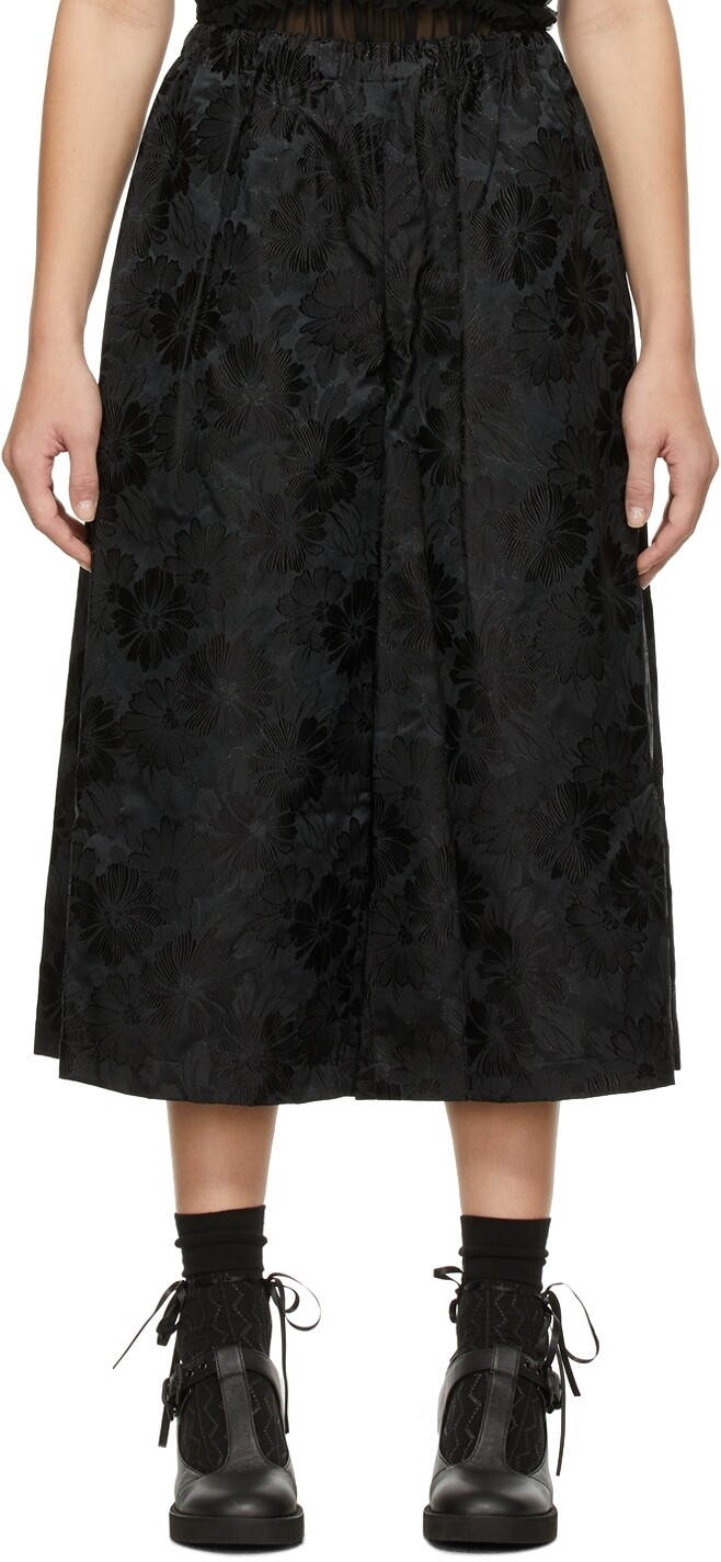 

Черные жаккардовые брюки с кулиской Comme des Garçons Comme des Garçons