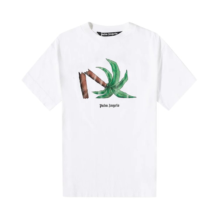 

Футболка Palm Angels Broken Palm Classic Tee 'White/Green', белый