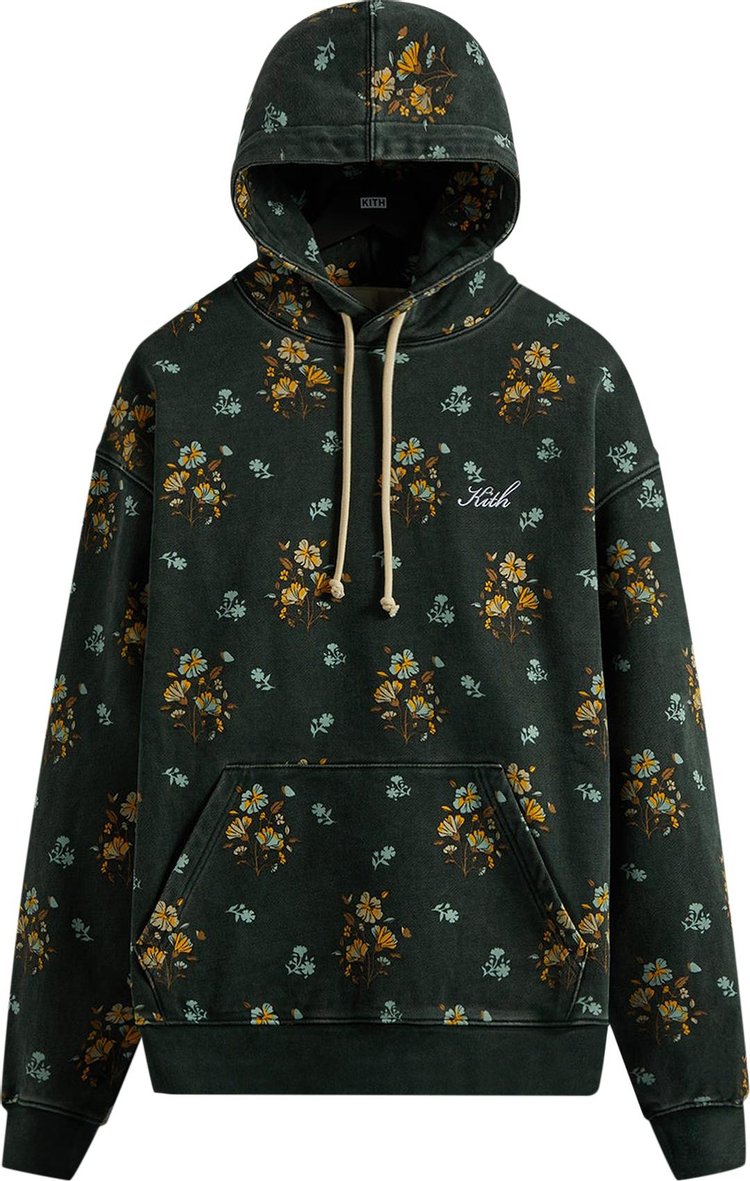 Худи Kith Begonia Floral Williams III Hoodie 'Stadium', зеленый - фото