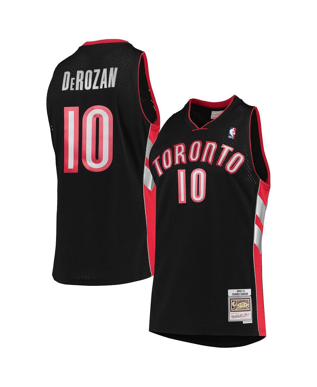 

Мужская футболка demar derozan black toronto raptors 2012-13 hardwood classics swingman jersey Mitchell & Ness, черный