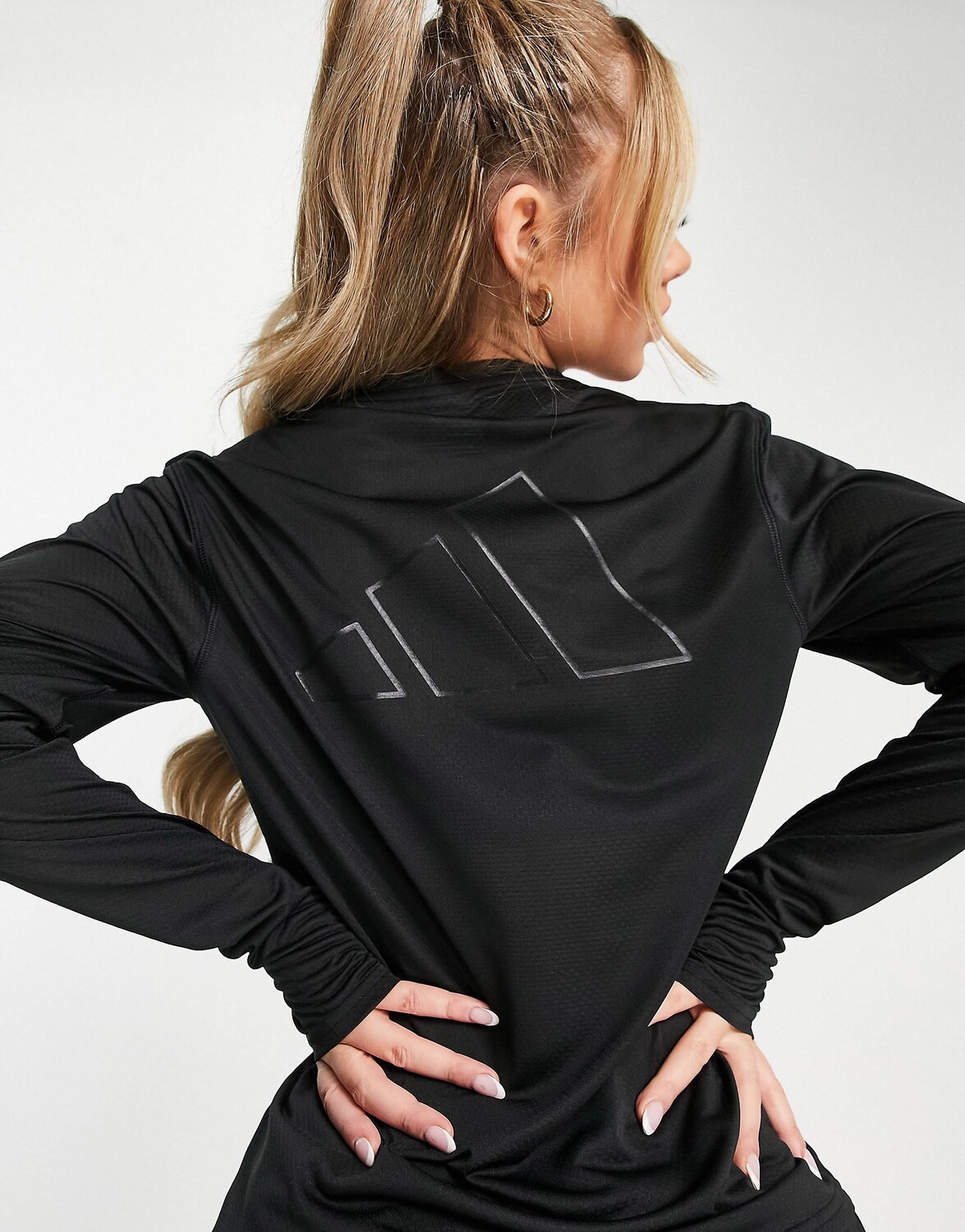 

Черная футболка с длинным рукавом adidas Running, Черный