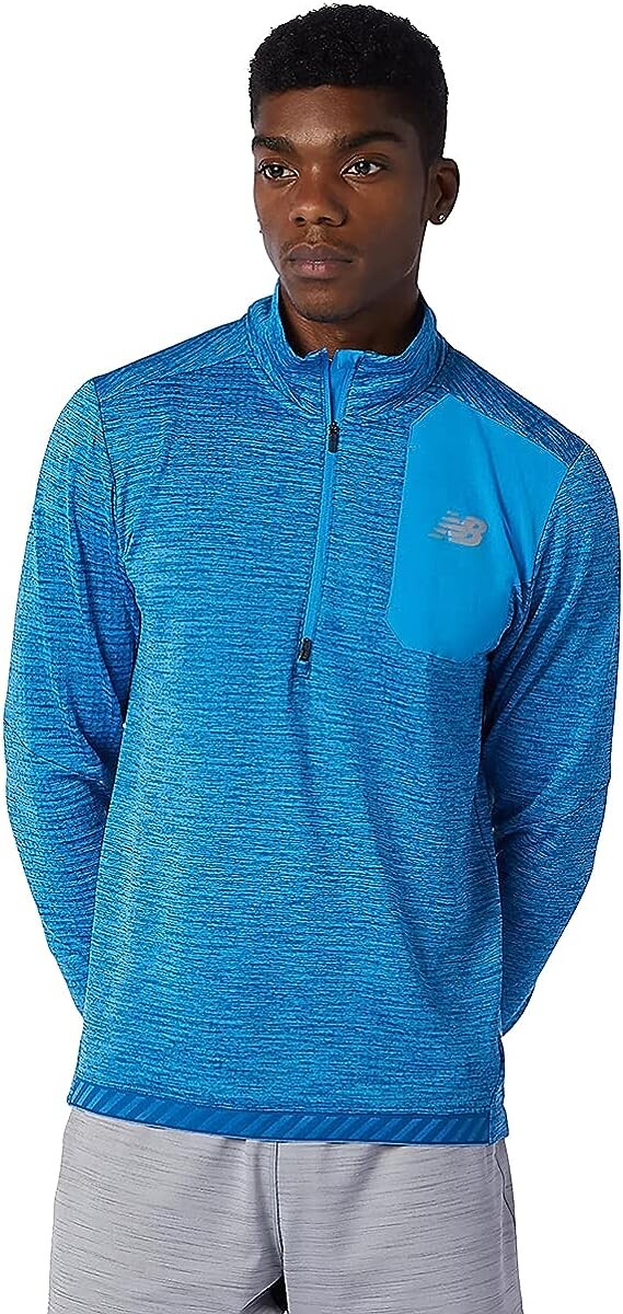 

Лонгслив для бега New Balance Men's Nb Half Zip, светло-синий