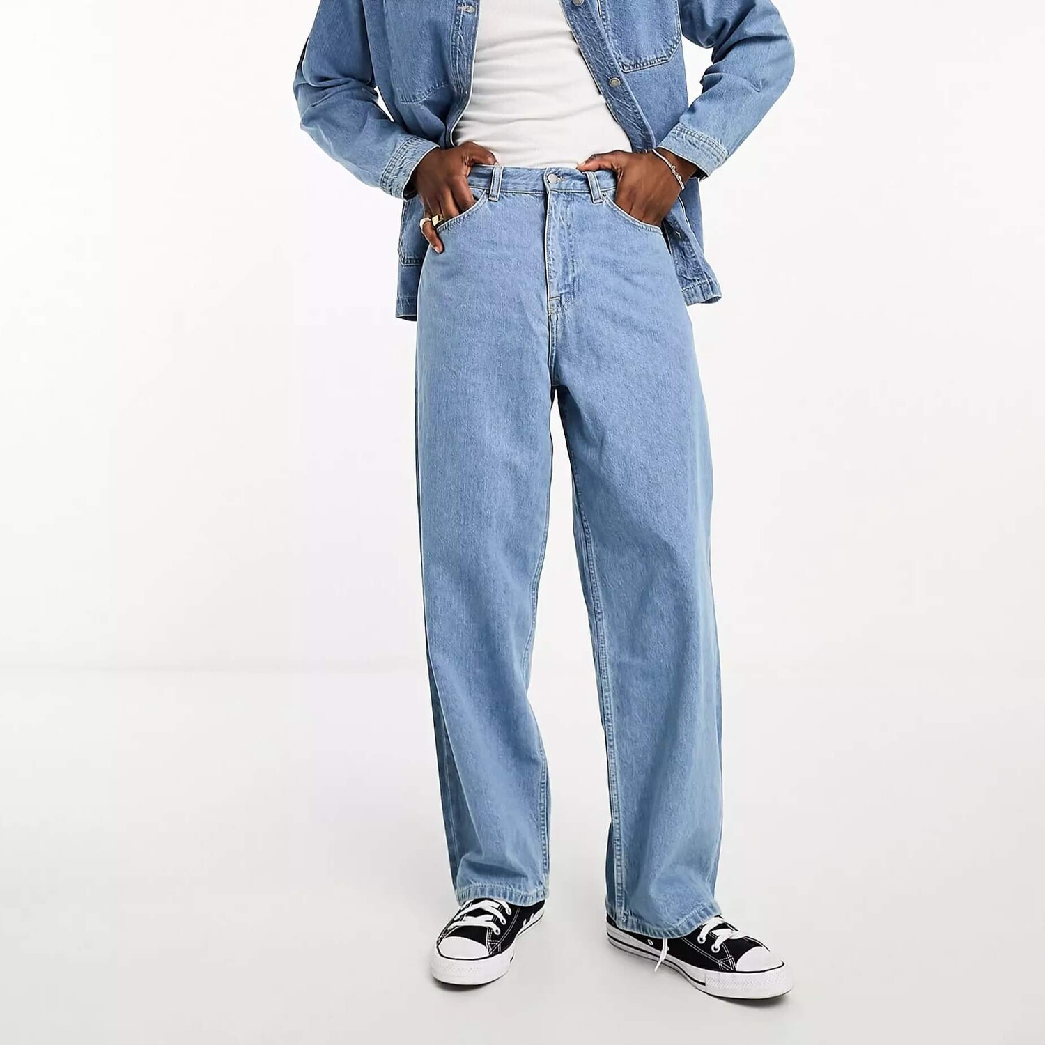 

Джинсы широкие Dr Denim Kobe Co-ord Retro, голубой