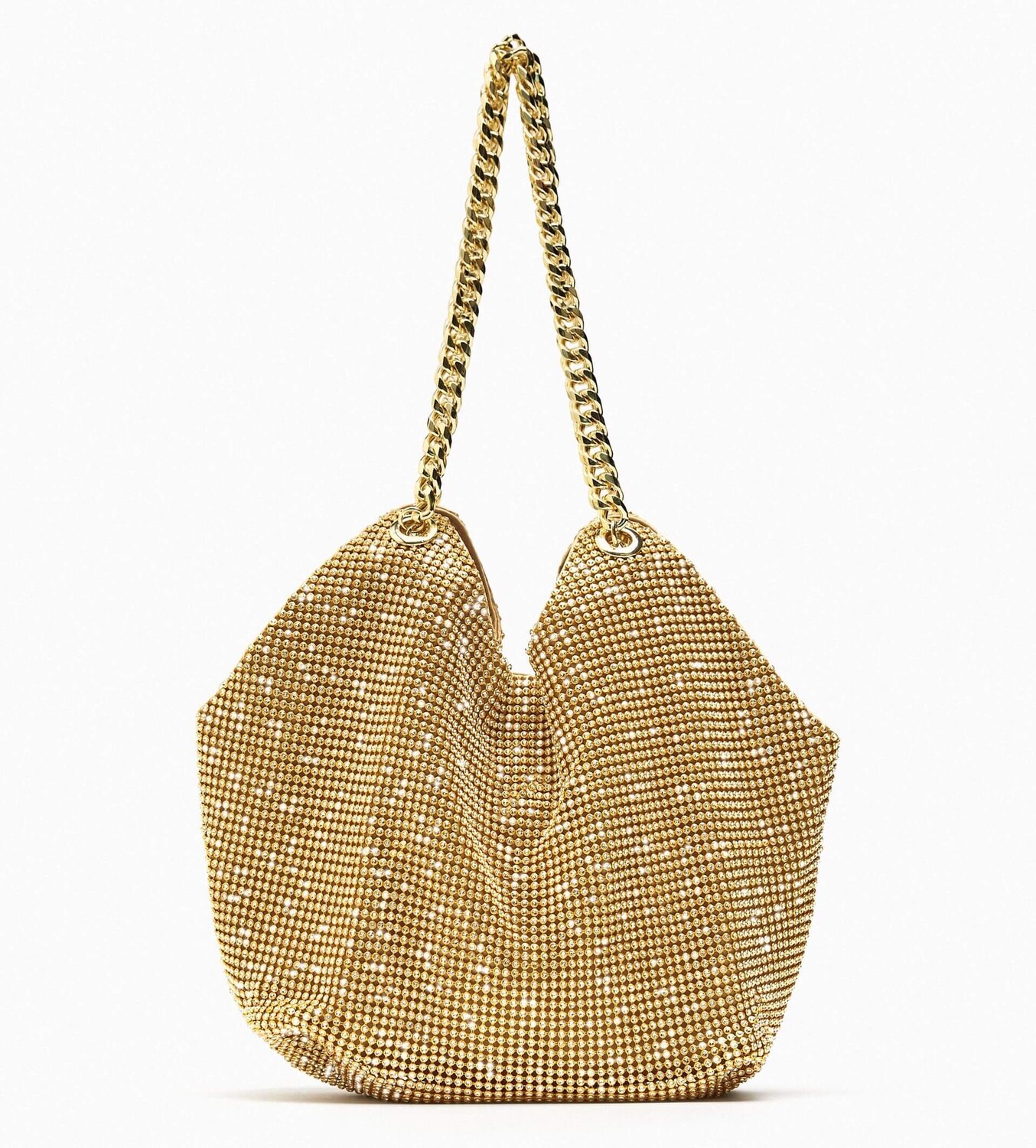 

Сумка Zara Mini Tote With Rhinestones, золотой