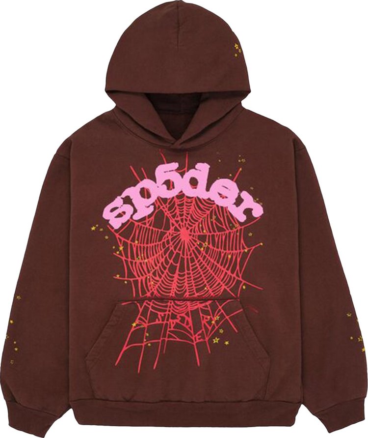 Худи Sp5der Web Hoodie 'Brown', коричневый - фото