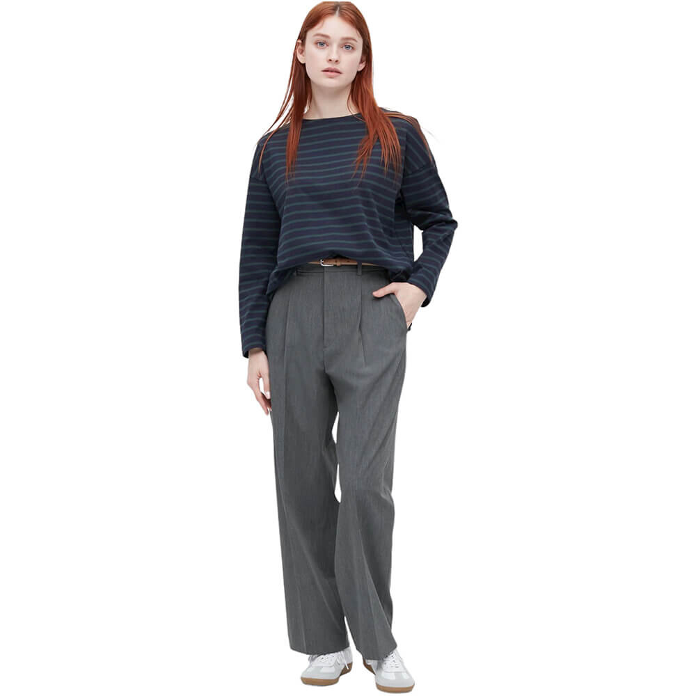 

Брюки Uniqlo Pleated Wide, серый