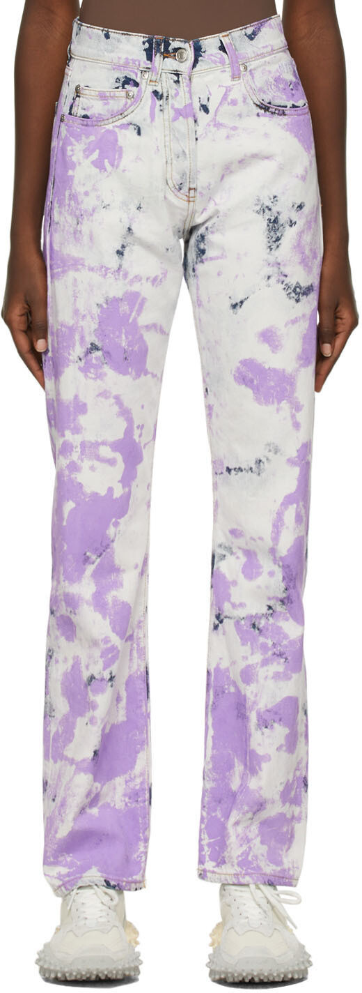 

Сине-фиолетовые джинсы с эффектом тай-дай MSGM