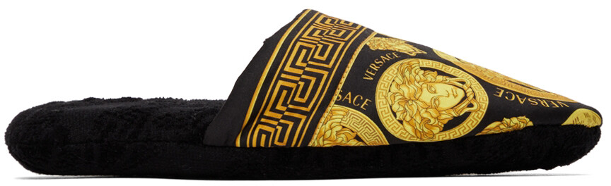

Черные усиленные тапочки Medusa Versace