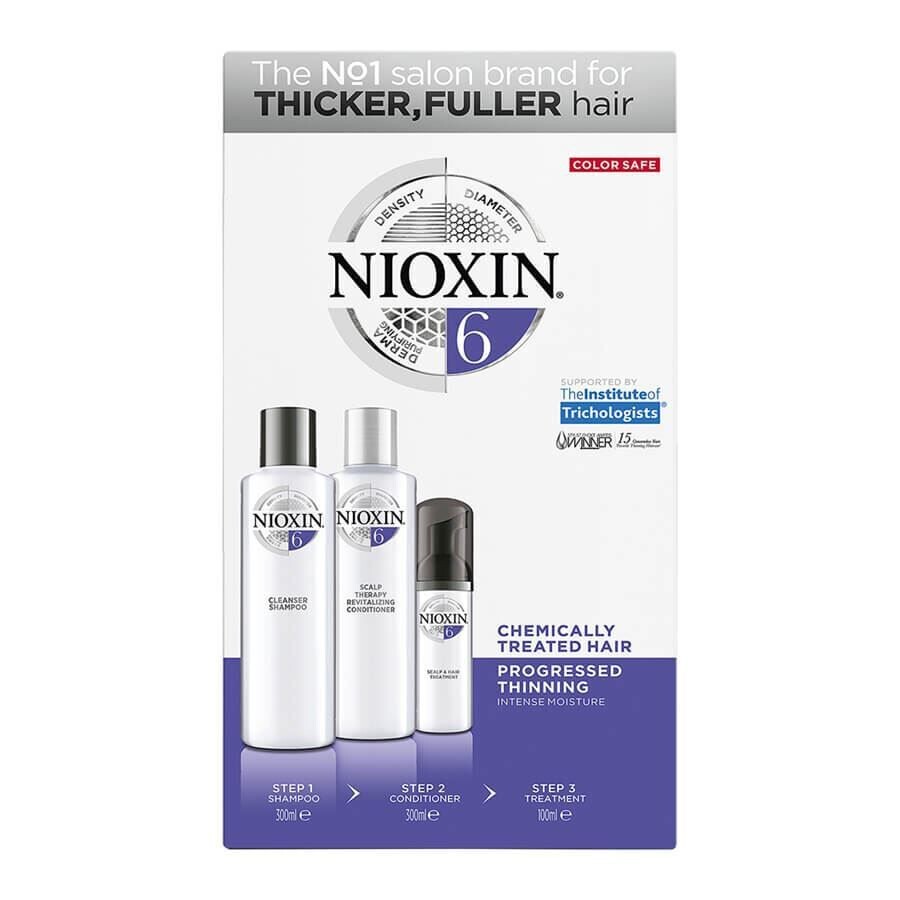 

Nioxin System 6 набор: шампунь для волос, 300 мл + кондиционер для волос, 300 мл + средство для волос, 100 мл