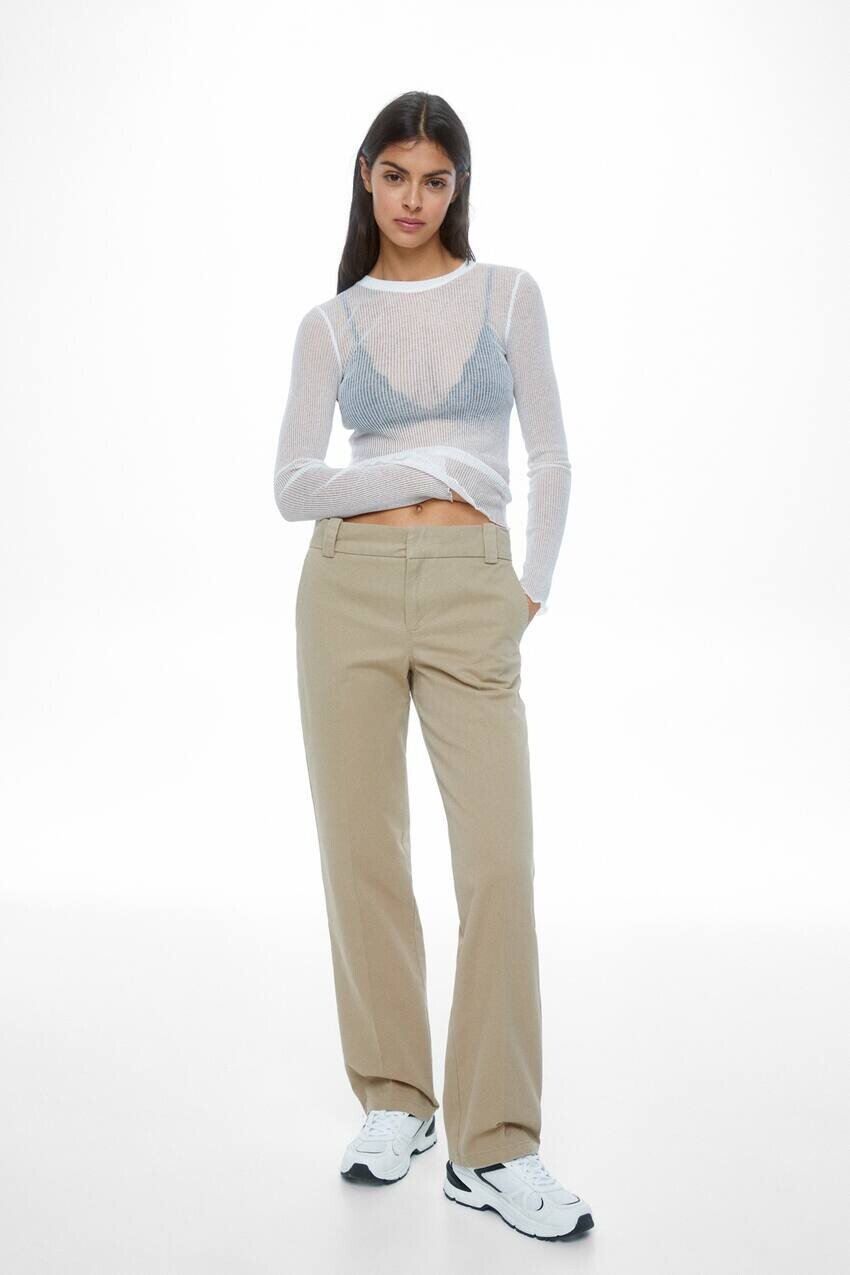 

Брюки чинос Pull&Bear, песочный