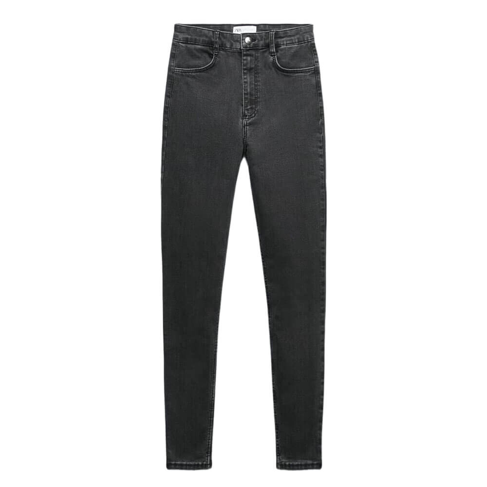 

Джеггинсы женские Zara Super Stretch High-raise TRF, темно-серый