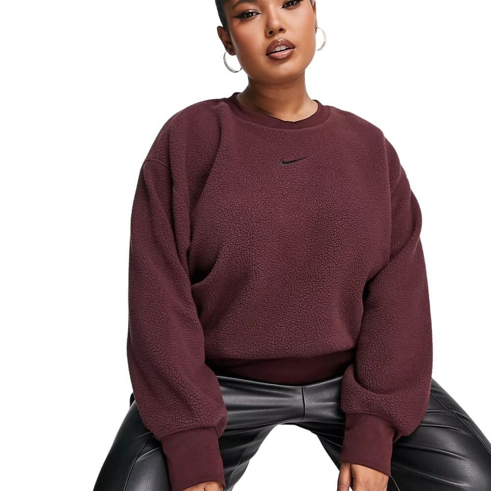 

Свитшот Nike Plus Plush Crop Crew, красный