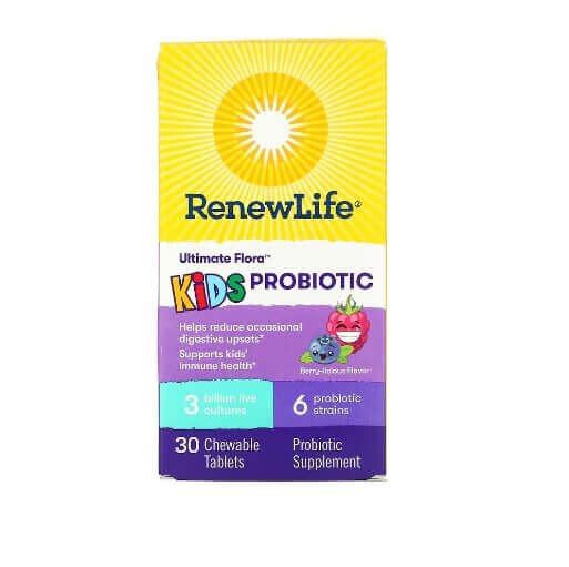 

Пробиотик для детей Renew Life, ягодный вкус, 30 жевательных таблеток
