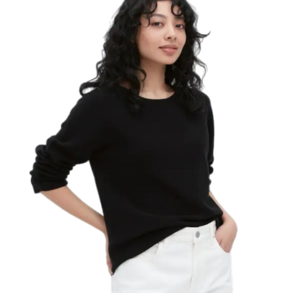 

Джемпер вязаный бесшовный хлопковый с круглым вырезом Uniqlo 3d Knit Seamless Cotton Crew Neck, черный