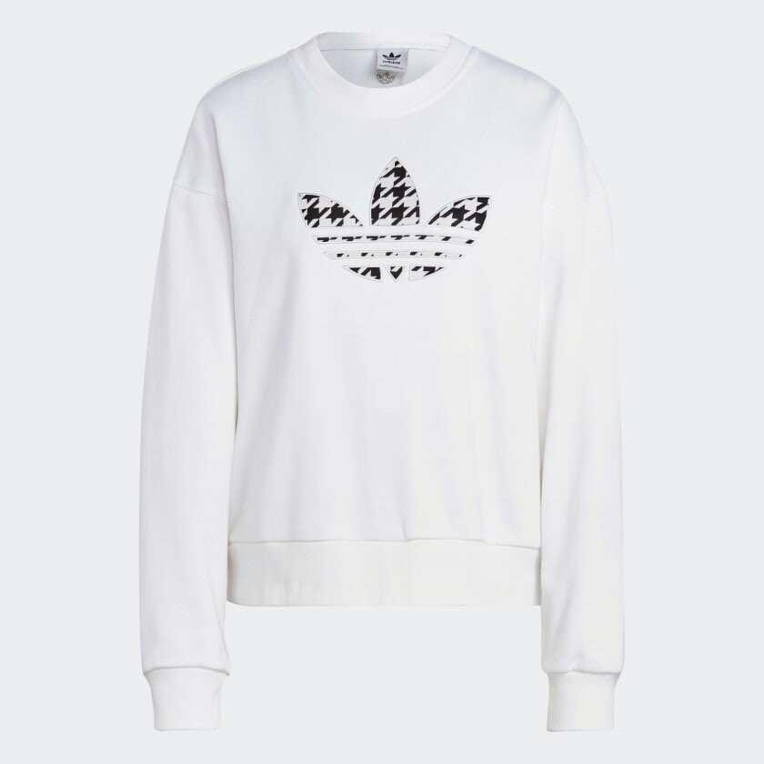 

Свитшот Adidas Houndstooth Trefoil Infill Graphic Long Sleeve, черный/белый