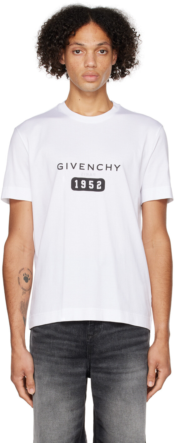 

Белая облегающая футболка с принтом Givenchy