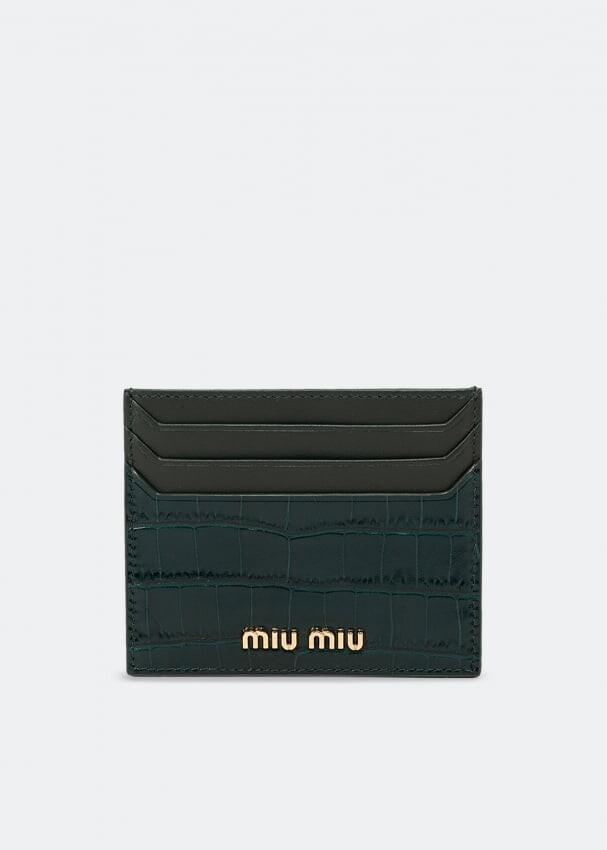 

Картхолдер MIU MIU Leather card holder, зеленый