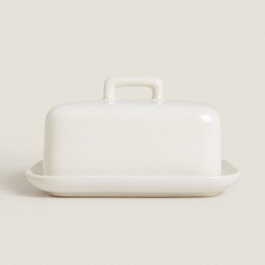 

Масленка Zara Home Stoneware Butter Dish, кремовый