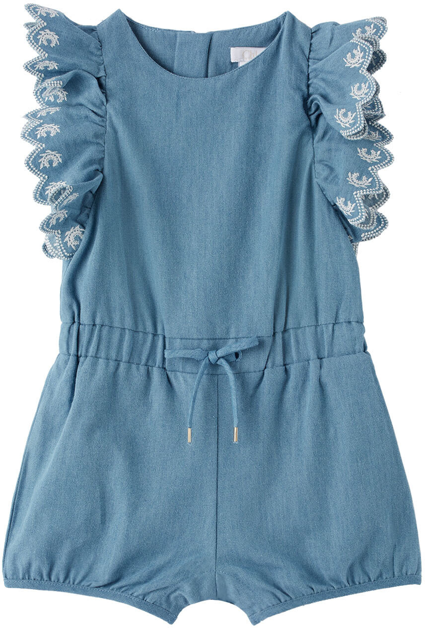 

Детские синие хлопковые комбинезоны Chloé