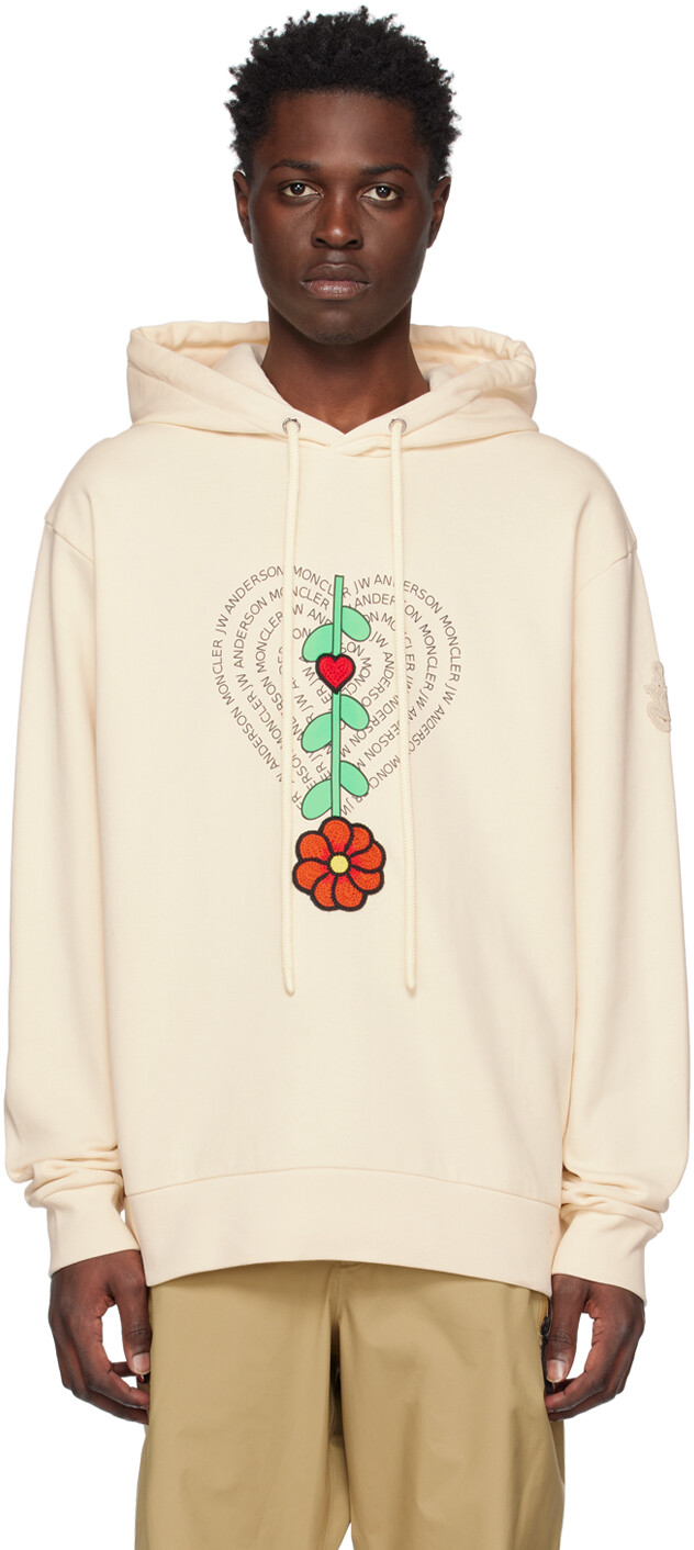 

1 Толстовка Moncler JW Anderson Off-White с капюшоном Moncler Genius, Белый