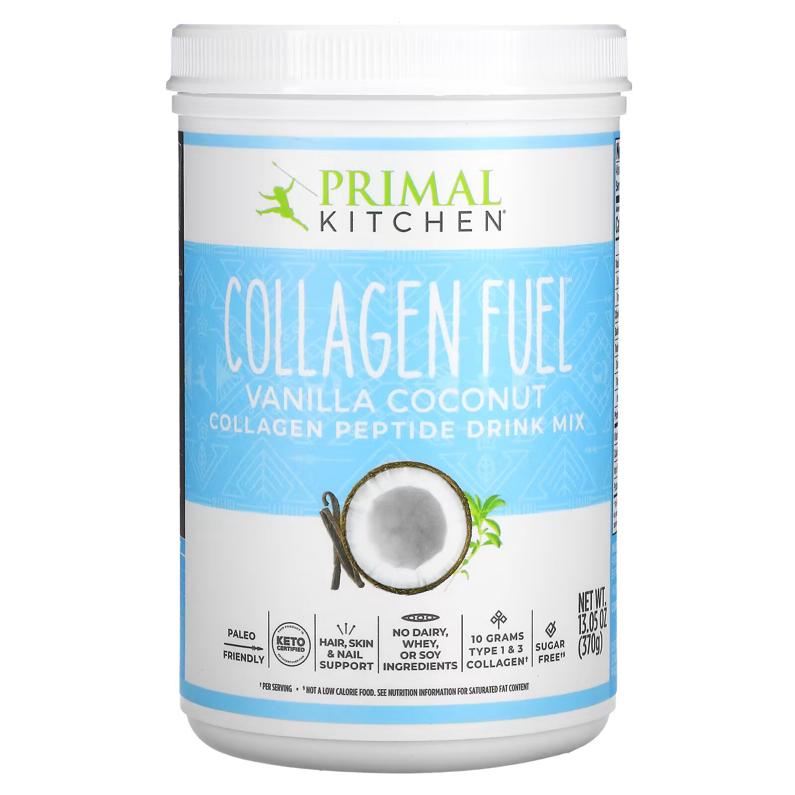 Primal Kitchen, Collagen Fuel, ваниль и кокос, 370 г (13,05 унции) primal kitchen collagen creamer фундук 293 г 10 34 унции