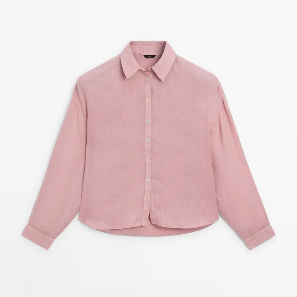 

Рубашка Massimo Dutti Linen, розовый
