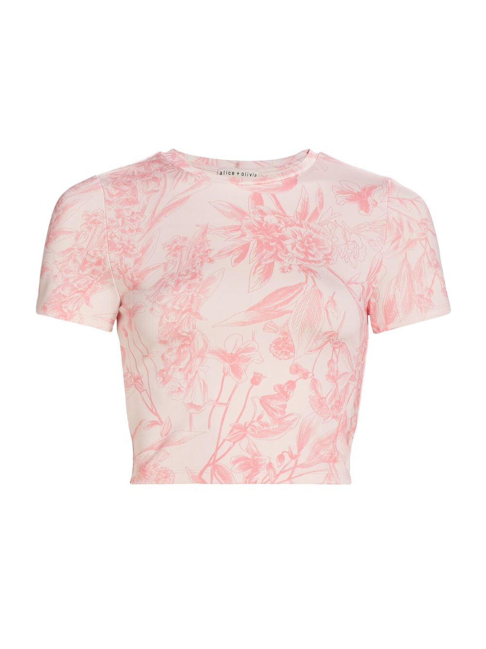 

Укороченный топ Cindy с цветочным принтом Alice + Olivia, розовый