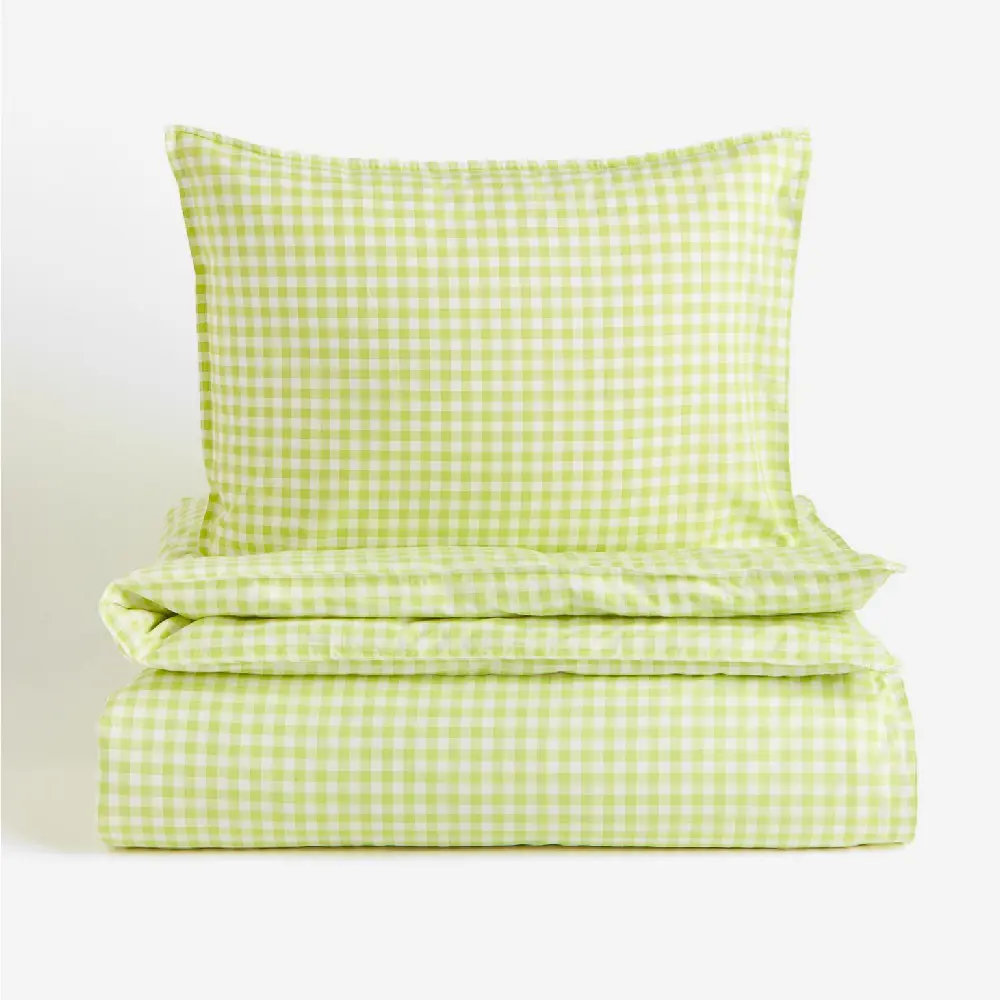 

Комплект односпального постельного белья H&M Home Patterned, светло-зеленый