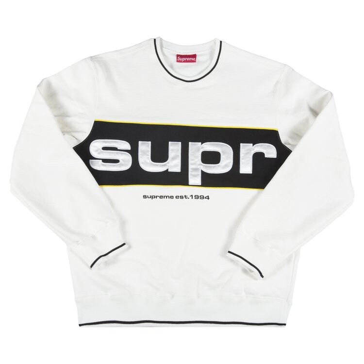 

Толстовка Supreme Piping Crewneck 'White', белый