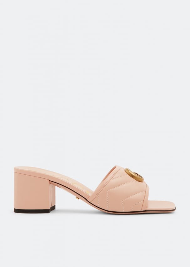 

Сандалии GUCCI Double G slide sandals, розовый