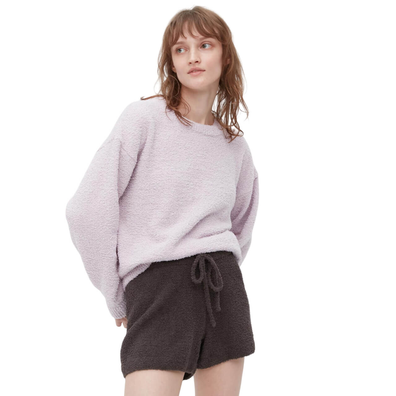 

Шорты Uniqlo Soft Fluffy, темно-коричневый