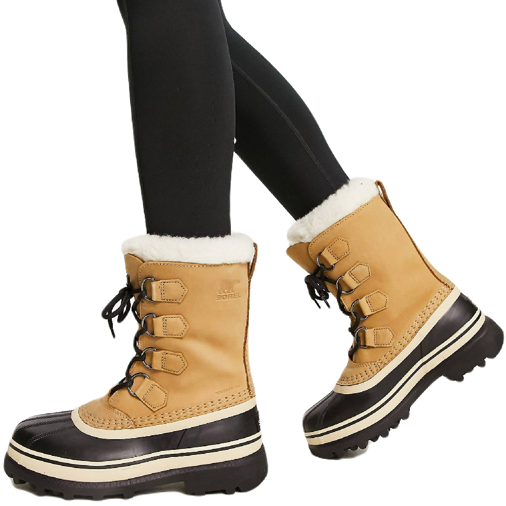 Сапоги Sorel Caribou Apres, черный/светло-коричневый ботинки мужские wrangler boogie mid fur s wm22100 064 зимние коричневые 40